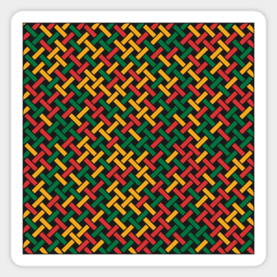 Weave Pattern (Rasta Colours) Sticker